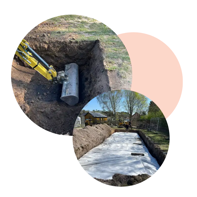 Soakaway Installation Being Carried out by Elite Drains Limited at Upton Infant School
