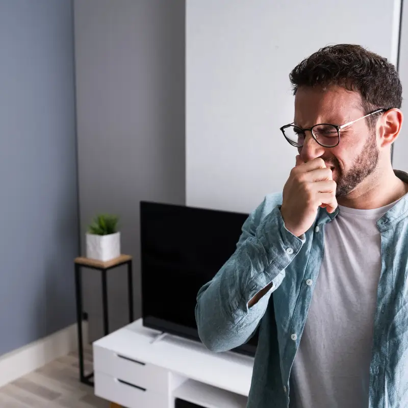 Man Smelling Bad Sewage Smell In His House